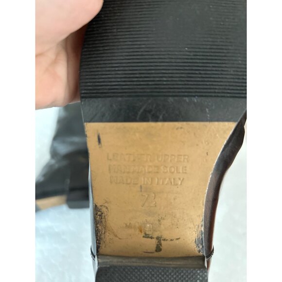 Vaneli Women's Vintage Black Patent Leather Tall Riding Boots Size 7.5 - Picture 8 of 9